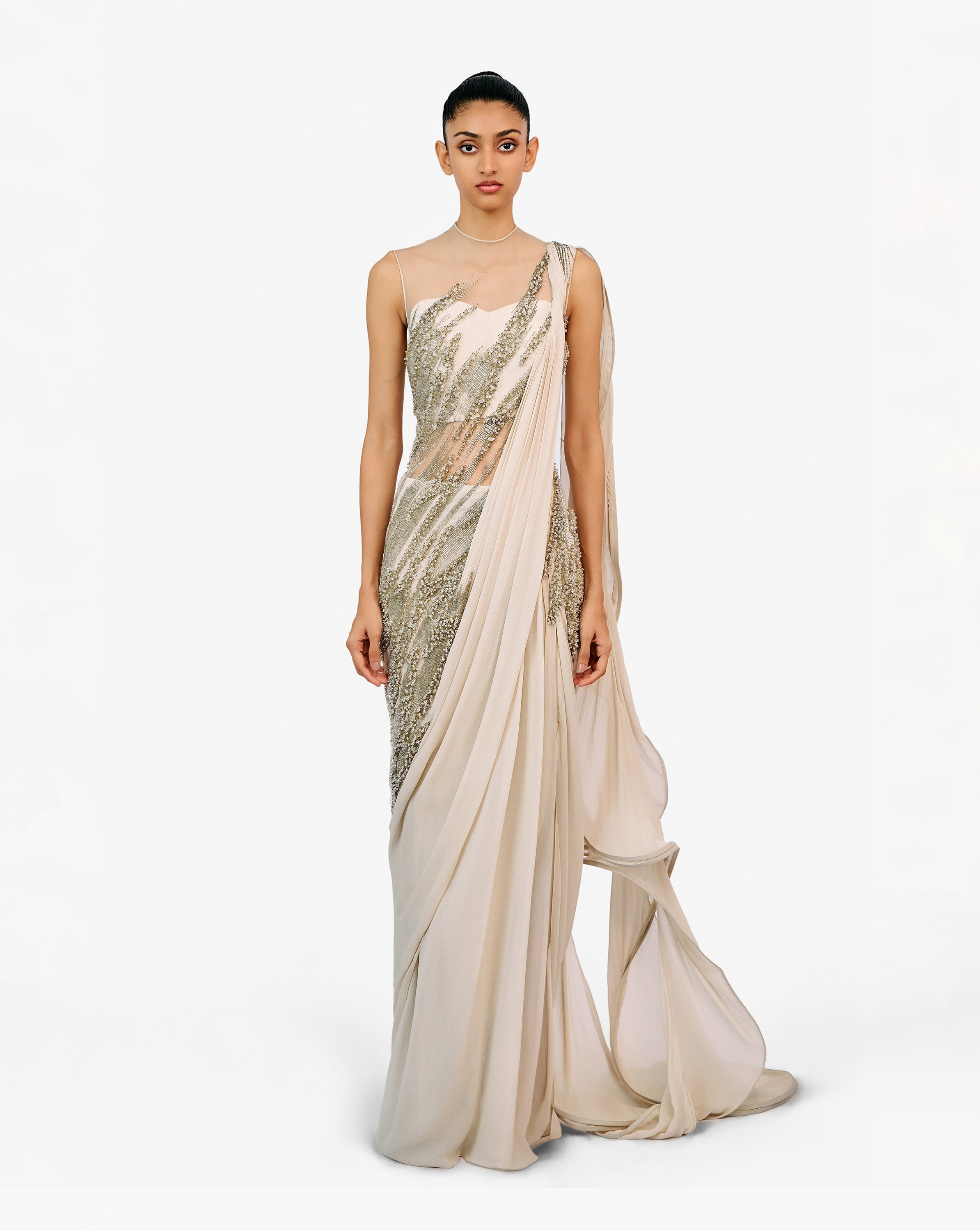 The Atherion Ruffle Saree Gown