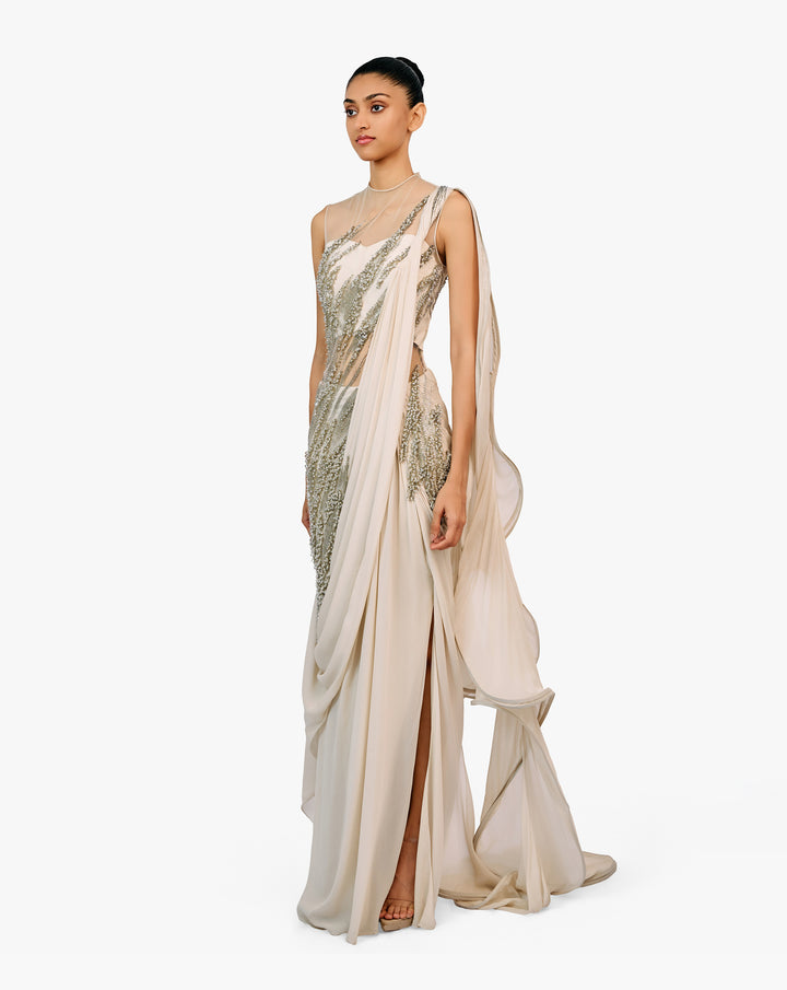 The Atherion Ruffle Saree Gown