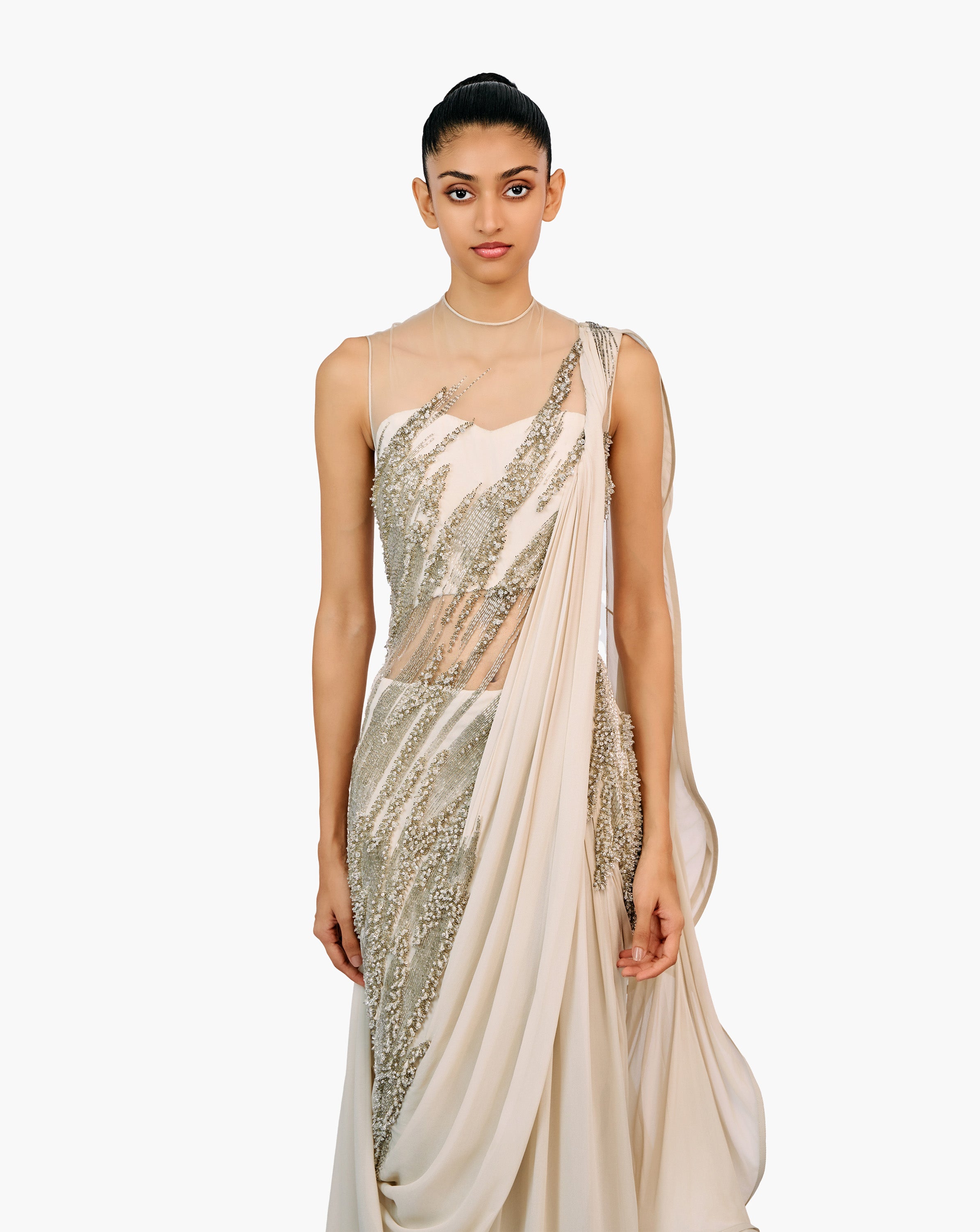 The Atherion Ruffle Saree Gown