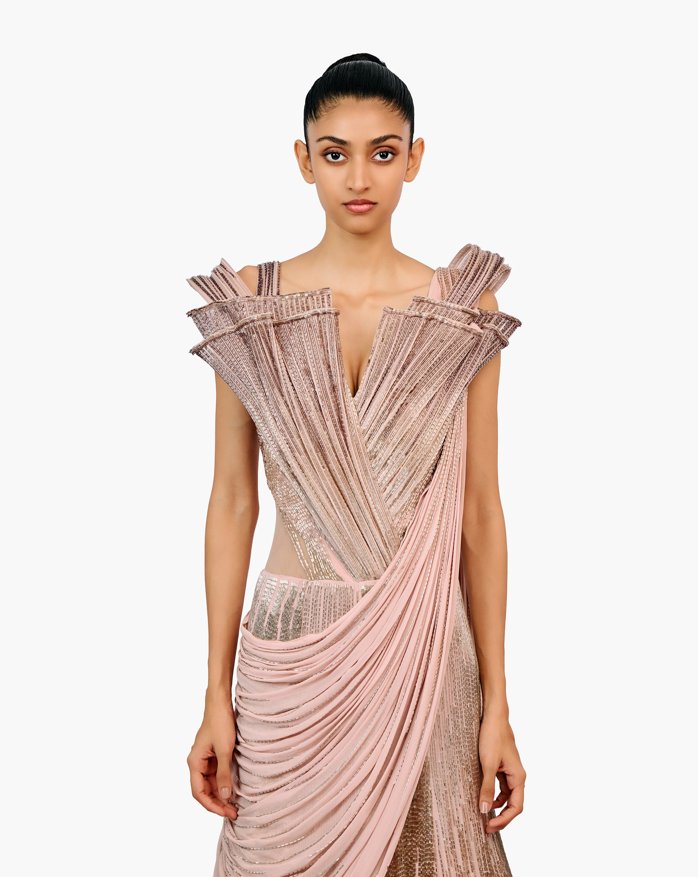 The Stardust Sculpted Saree Lehenga