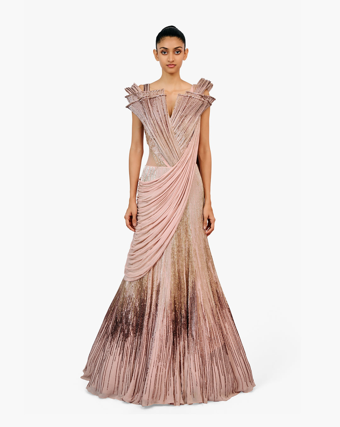 The Stardust Sculpted Saree Lehenga