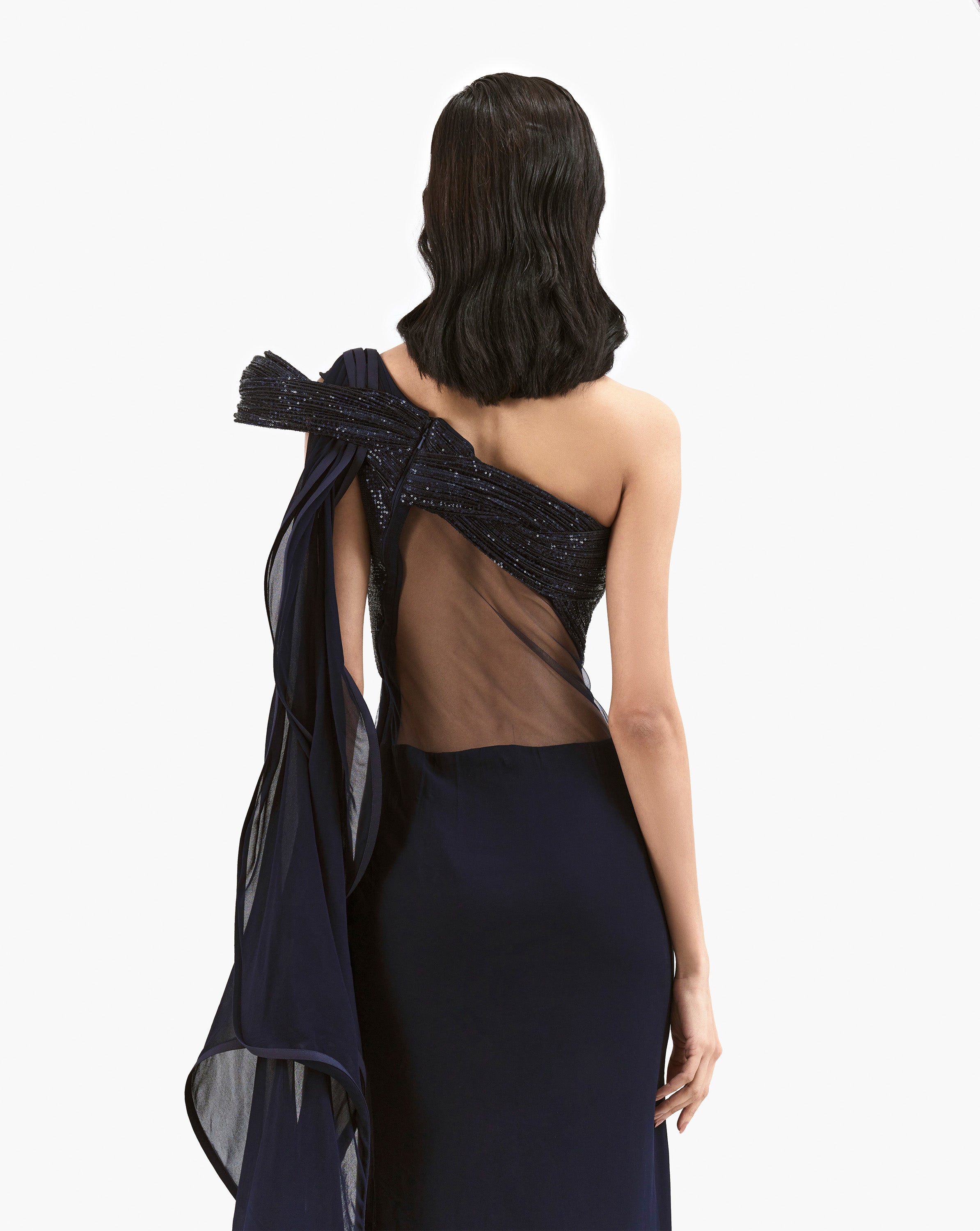 The  Corset Drape Saree Gown