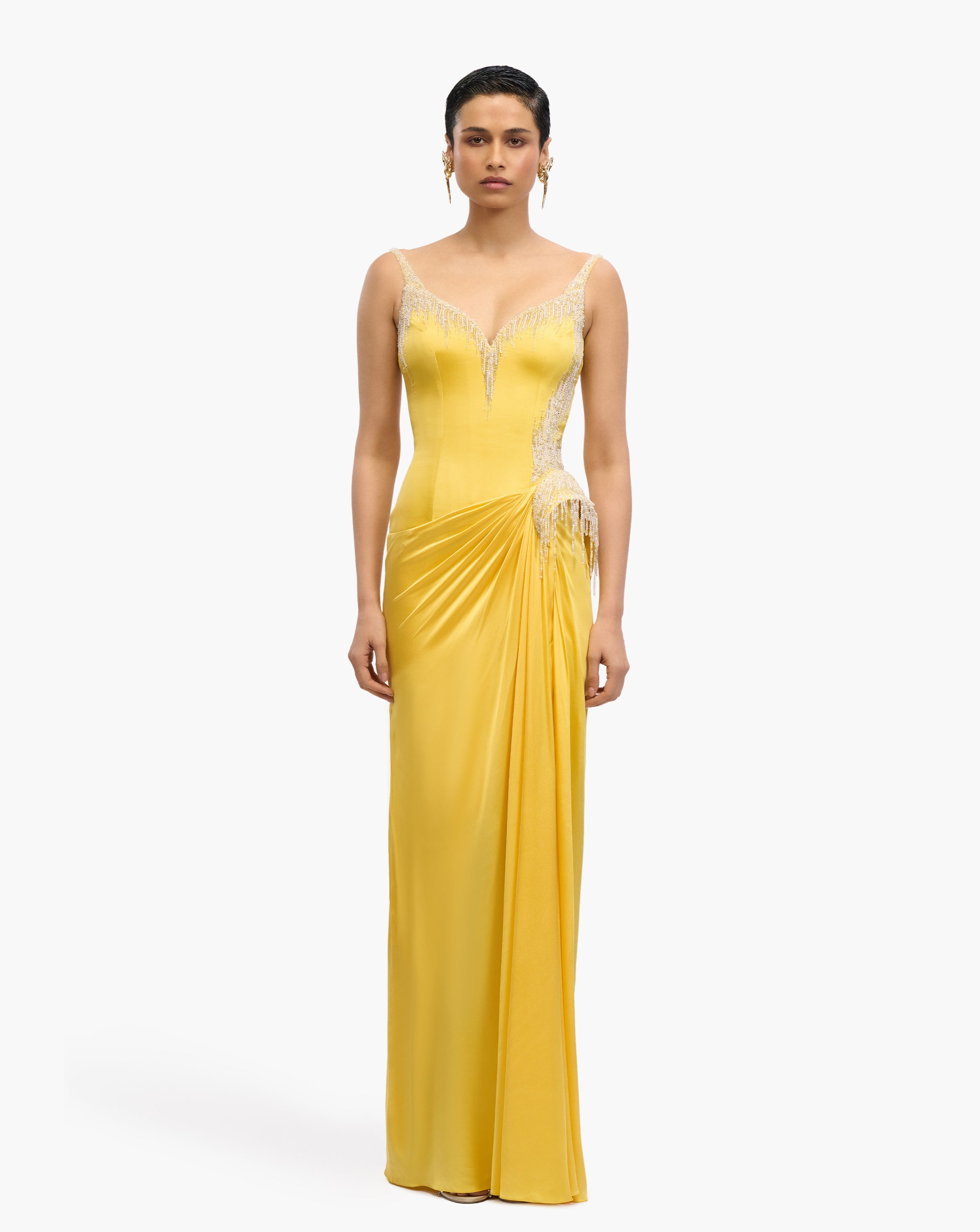 Solar Cast Peplum Gown