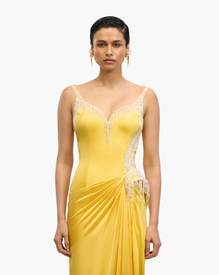 Solar Cast Peplum Gown