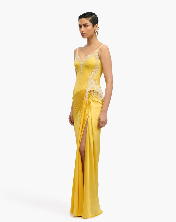 Solar Cast Peplum Gown