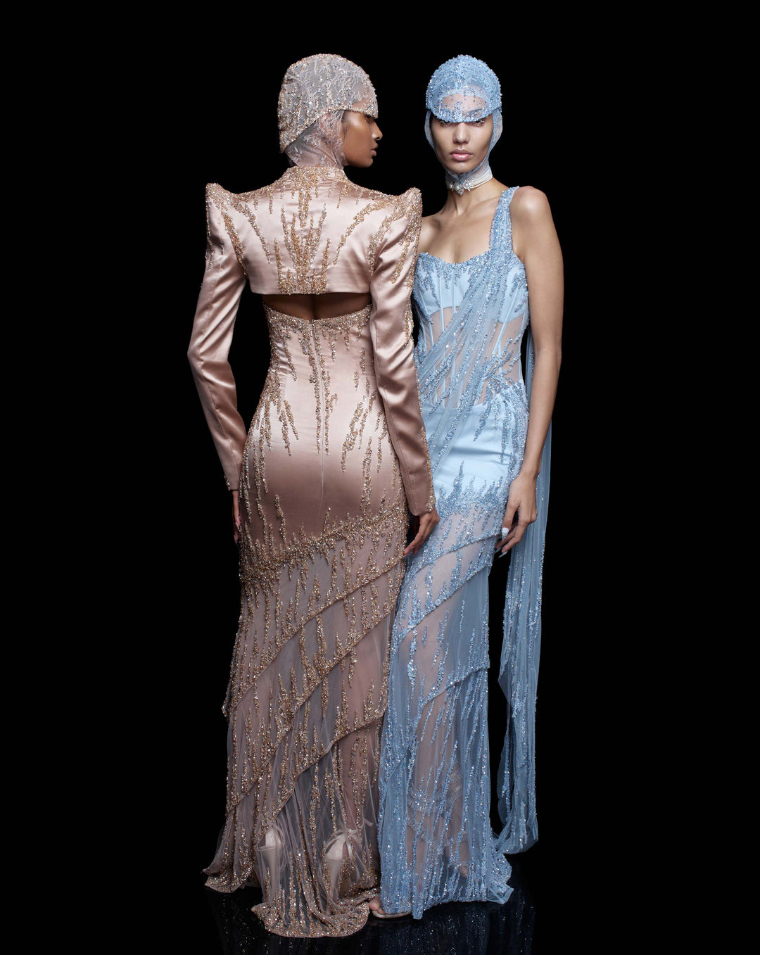 The Celestial Tide Saree Gown