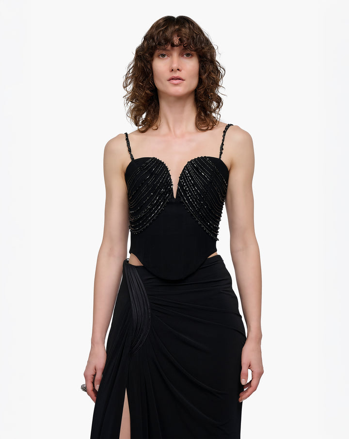 Starlight Sculpted Slit Skirt