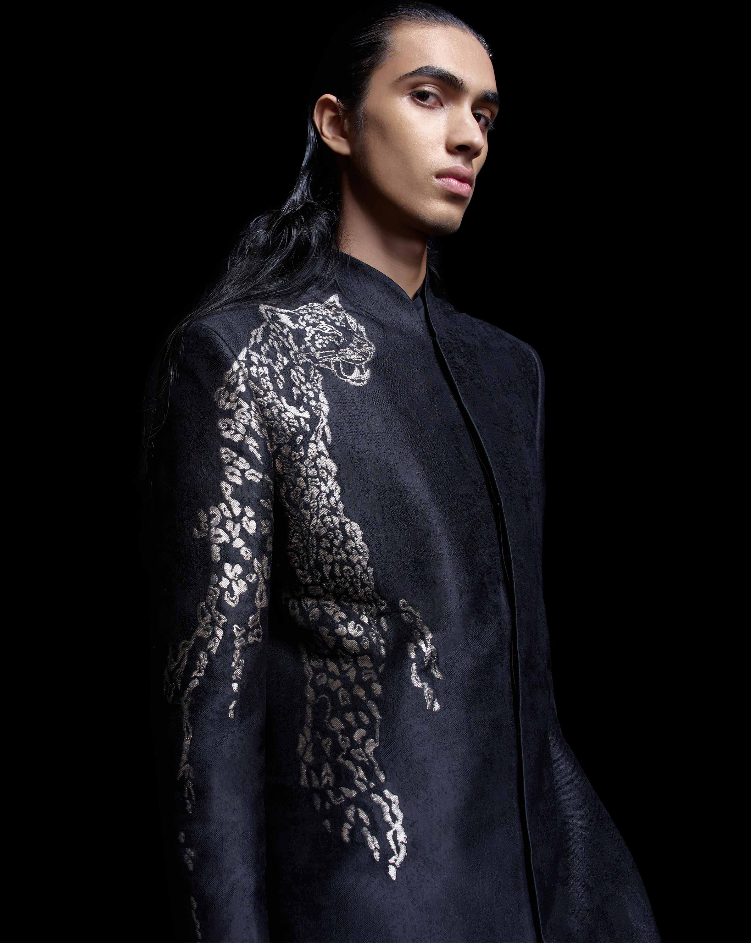 The Leopard Jacquard Long Jacket