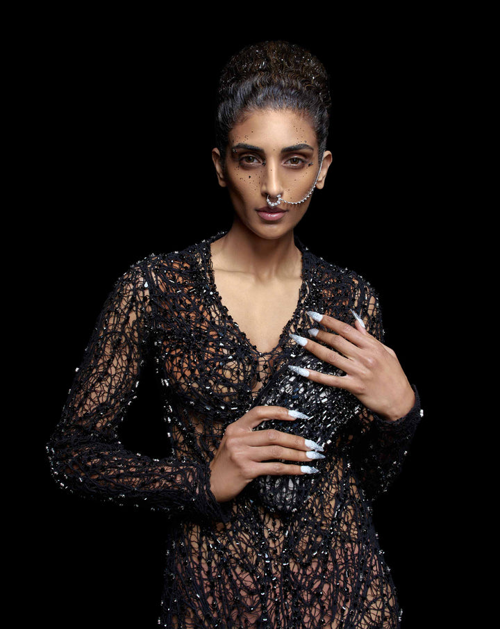 The Noir Web Crystal Gown
