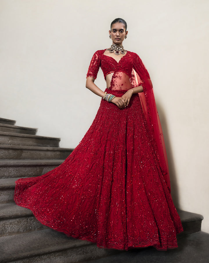 Scarlet Sanctum Lehenga