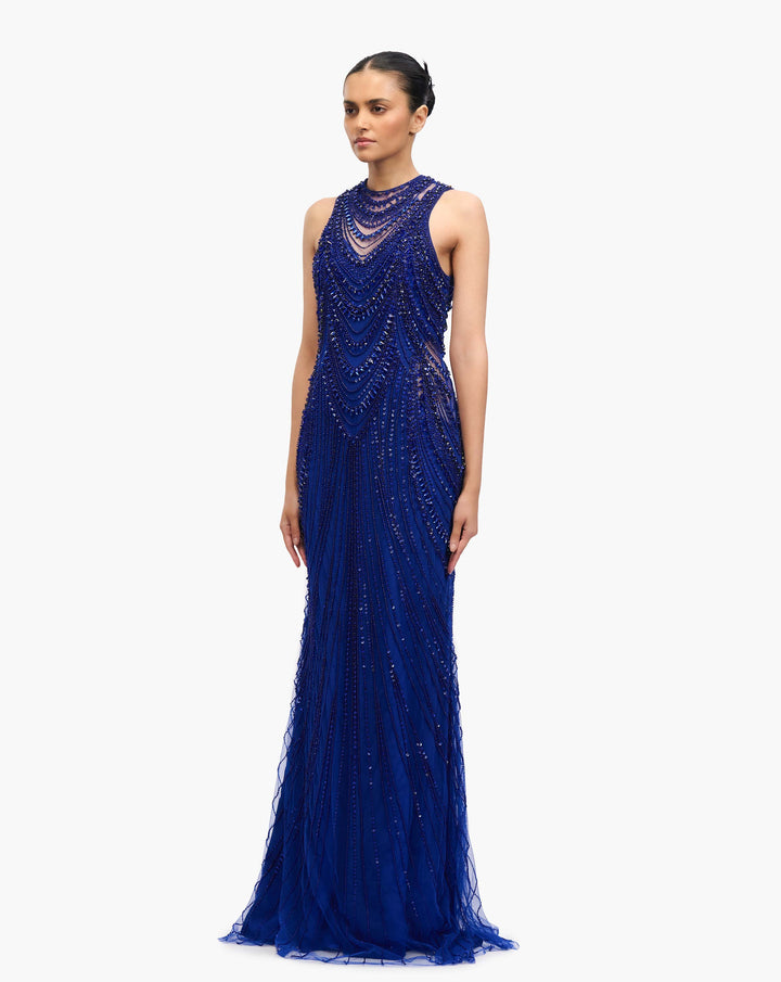 The Roman High-Neck Gown