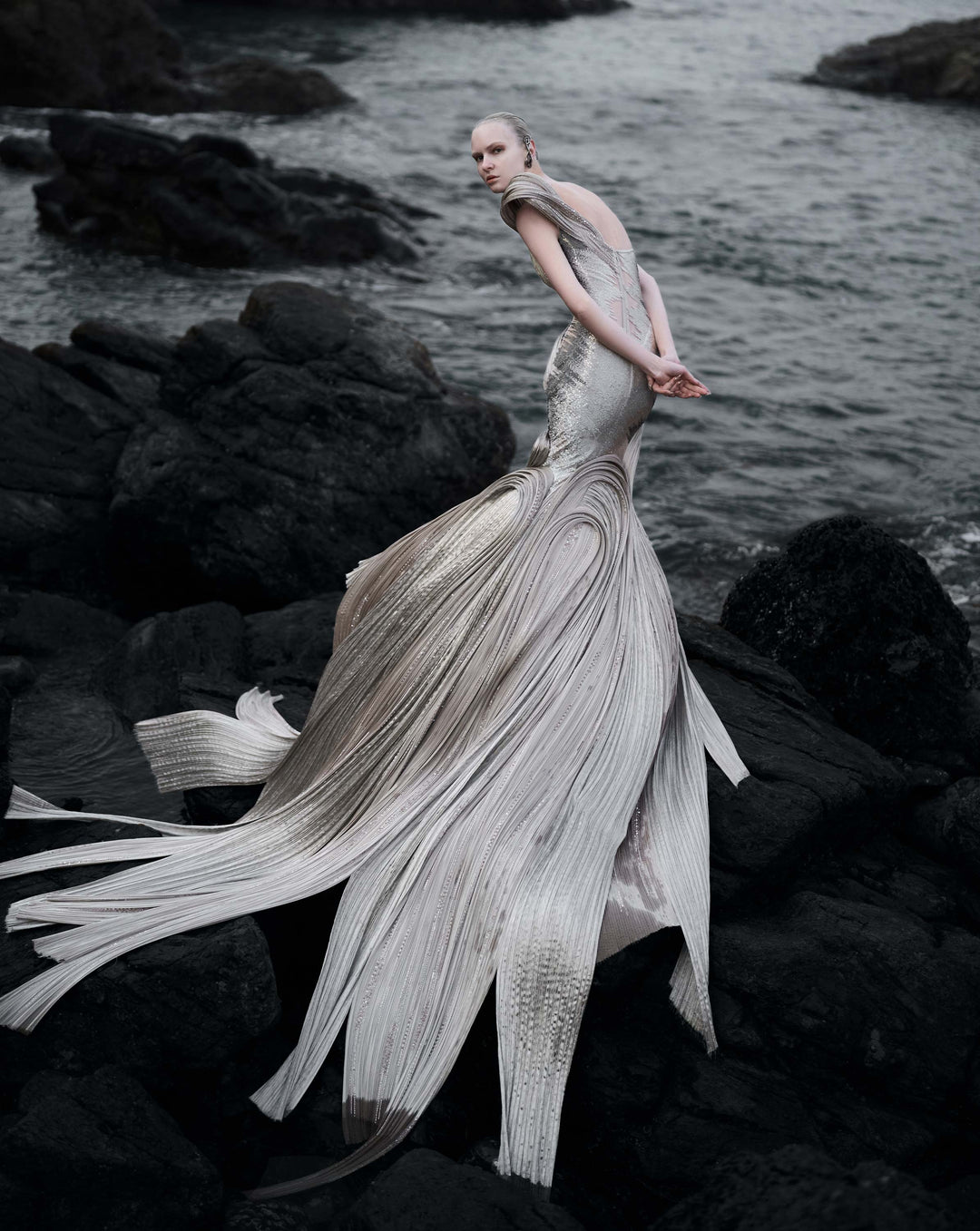 The Sculpted One-Shoulder Satin Gown