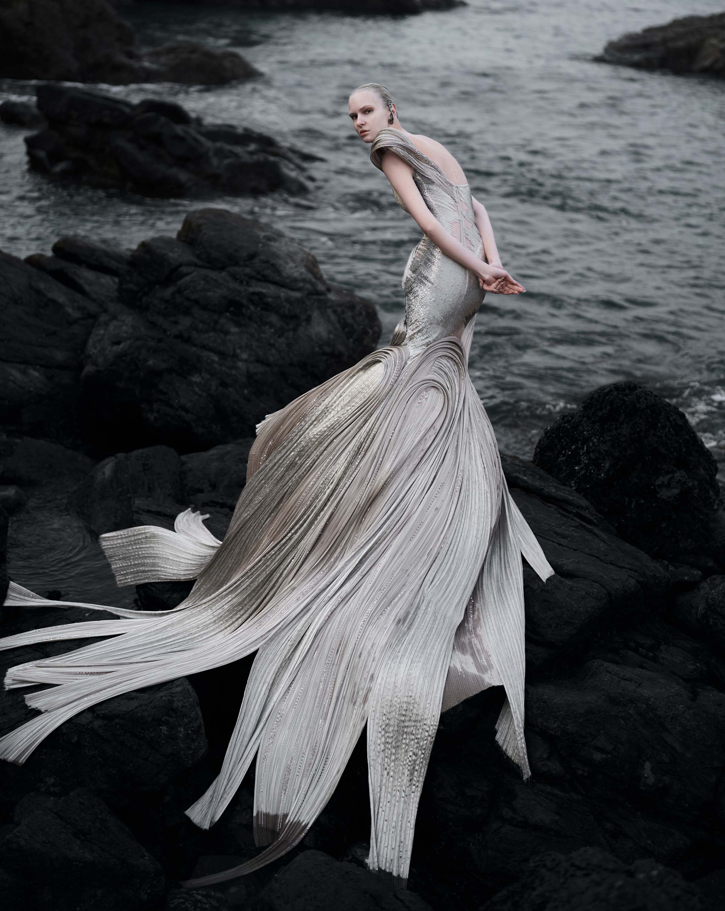 The Sculpted One-Shoulder Satin Gown