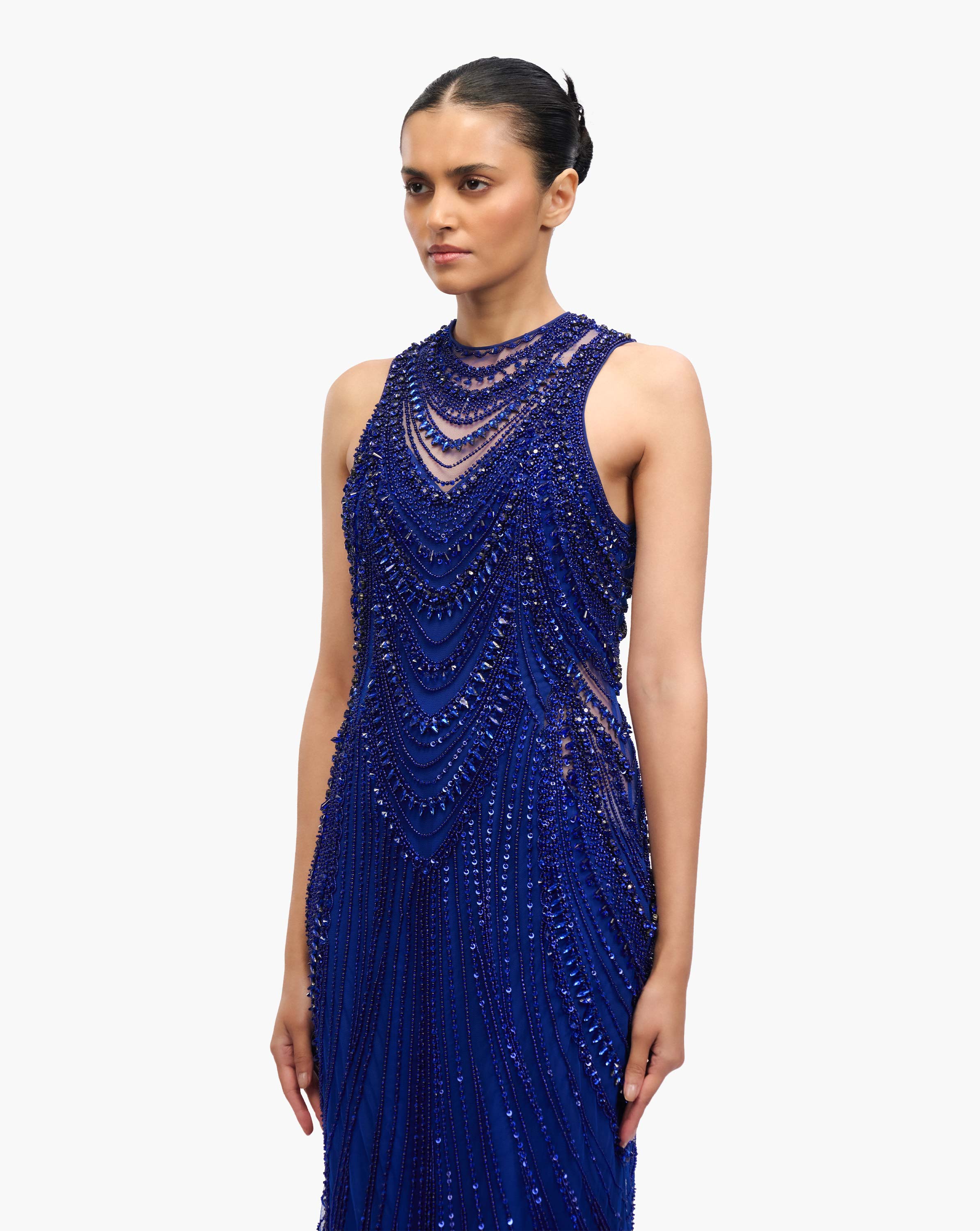 The Roman High-Neck Gown
