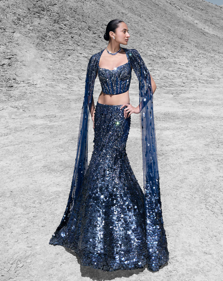 Crystallised Scale Lehenga