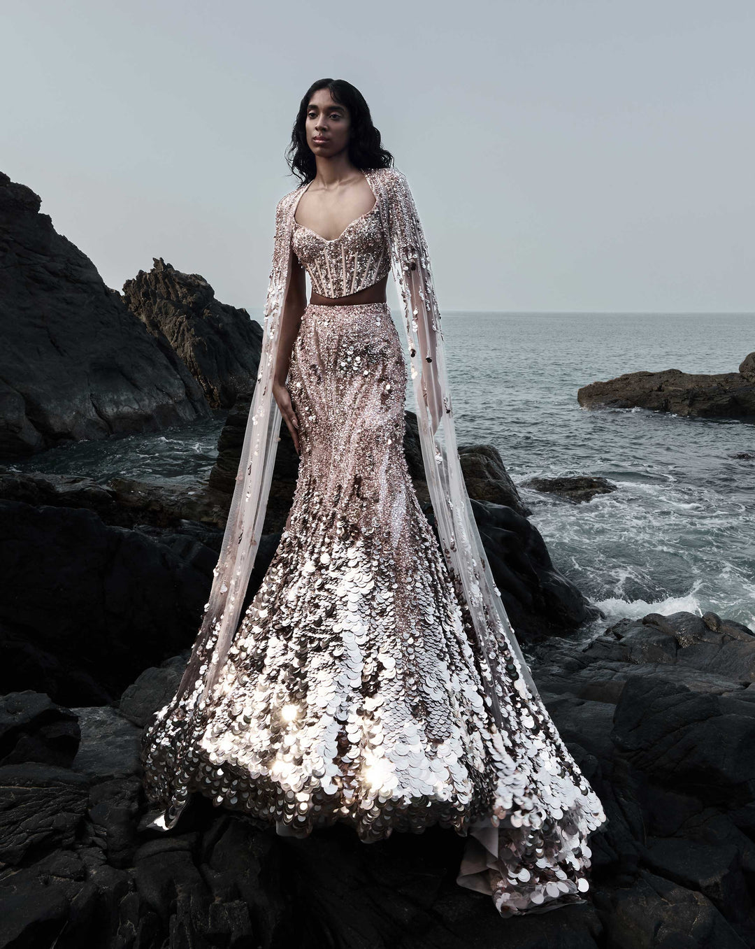 Crystallised Scale Lehenga