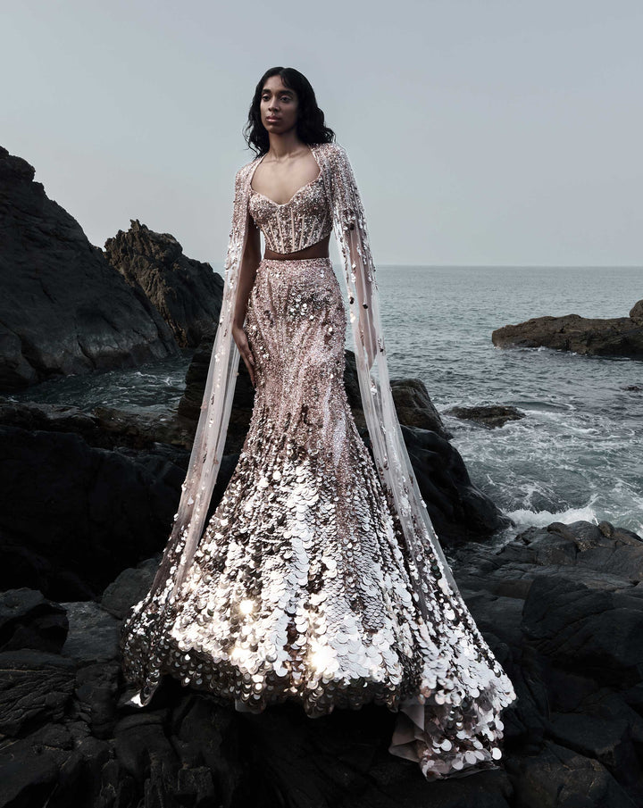 Crystallised Scale Lehenga