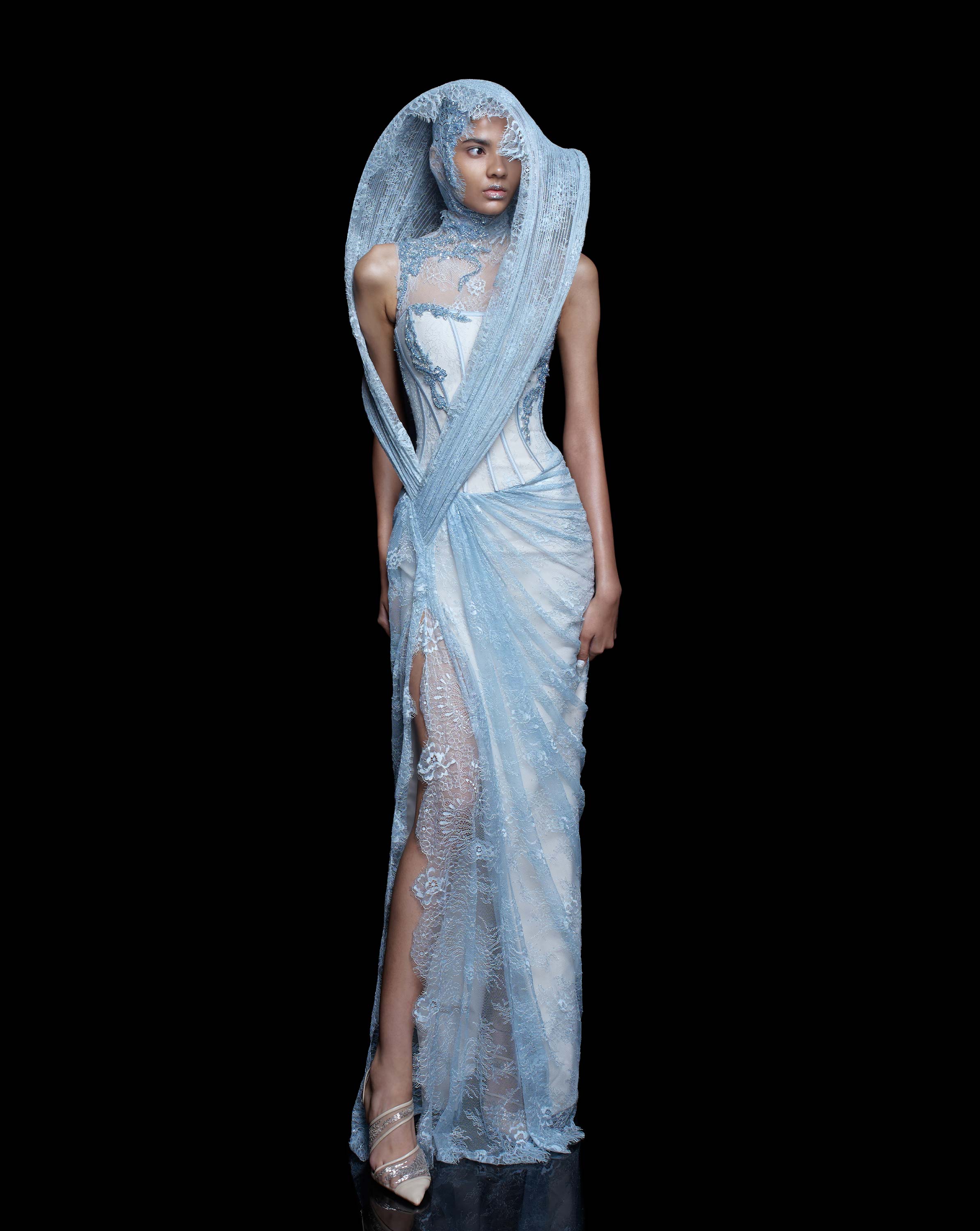 Moonveil/ Cosmic Orbit Saree Gown