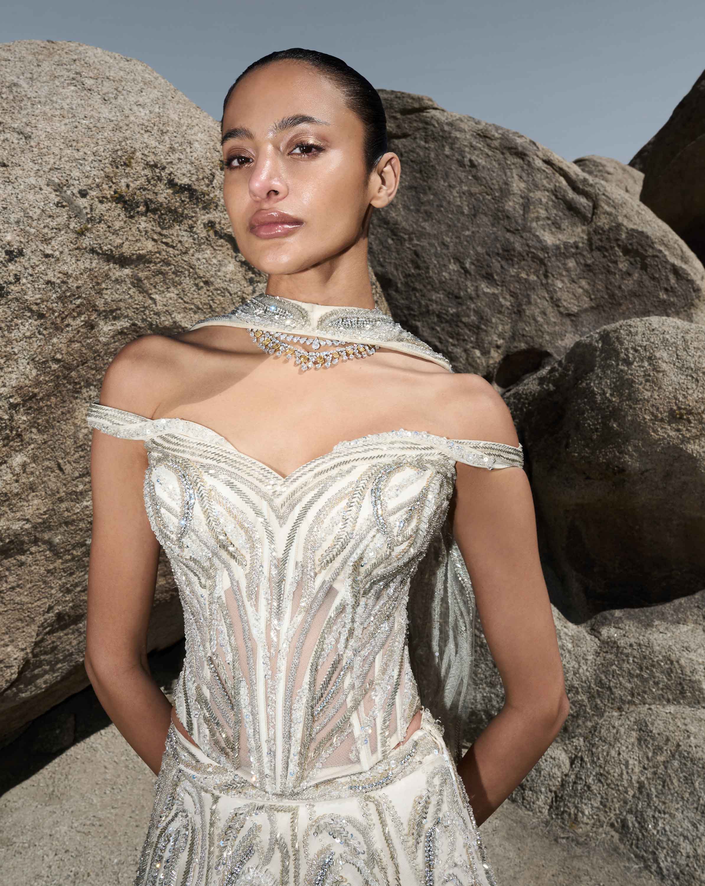 The Crystalline Architectural Lehenga