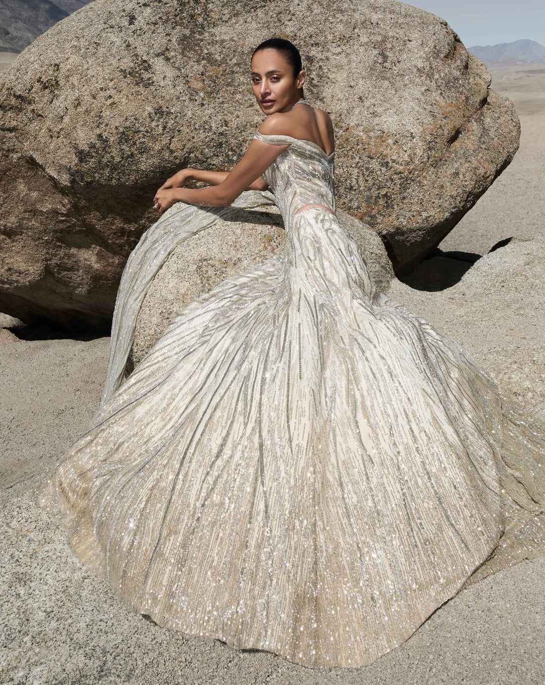The Crystalline Architectural Lehenga