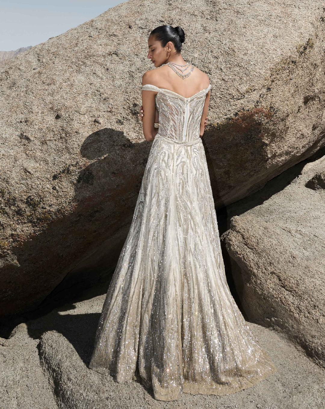 The Crystalline Architectural Lehenga