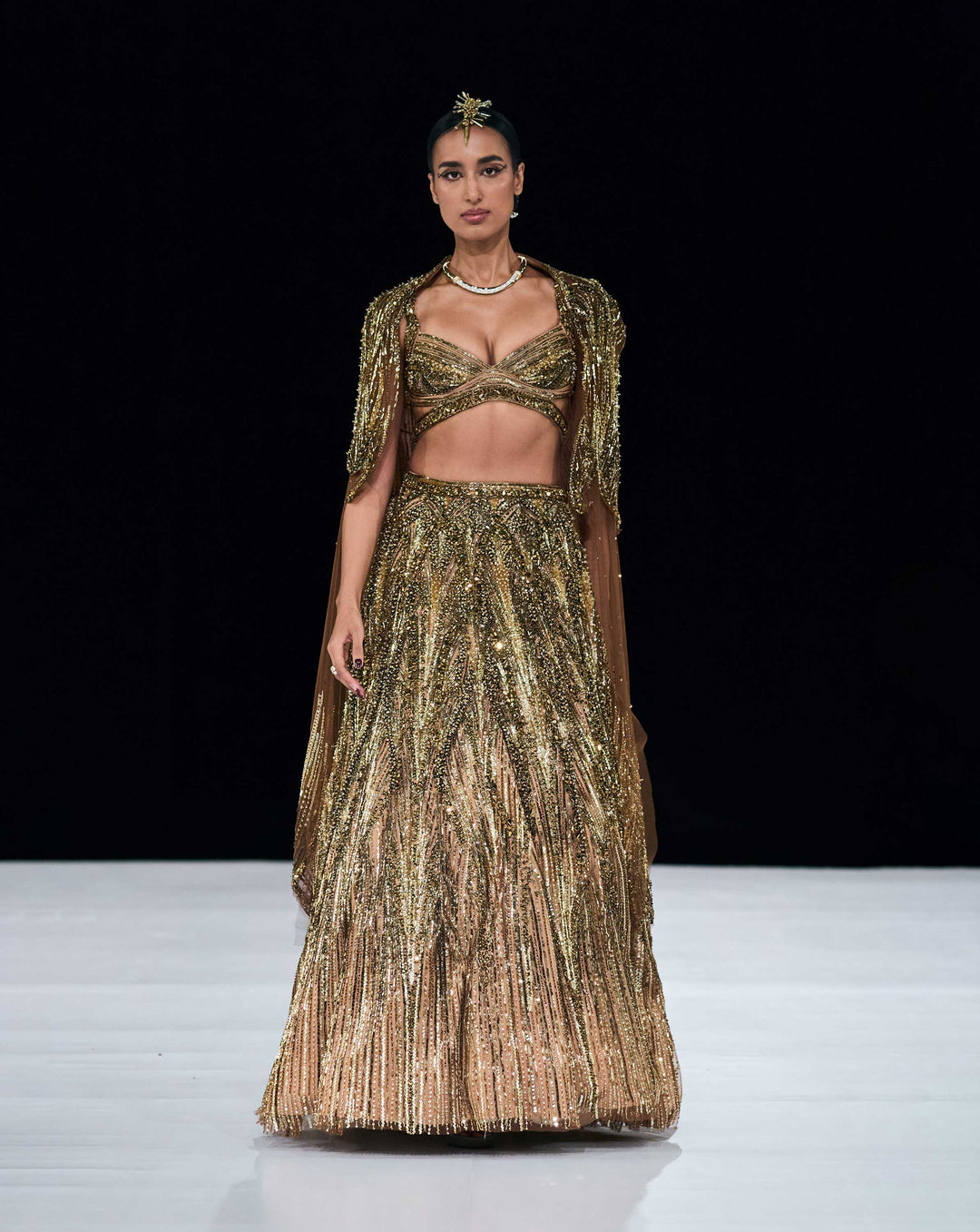 Gold Art Deco Lehenga