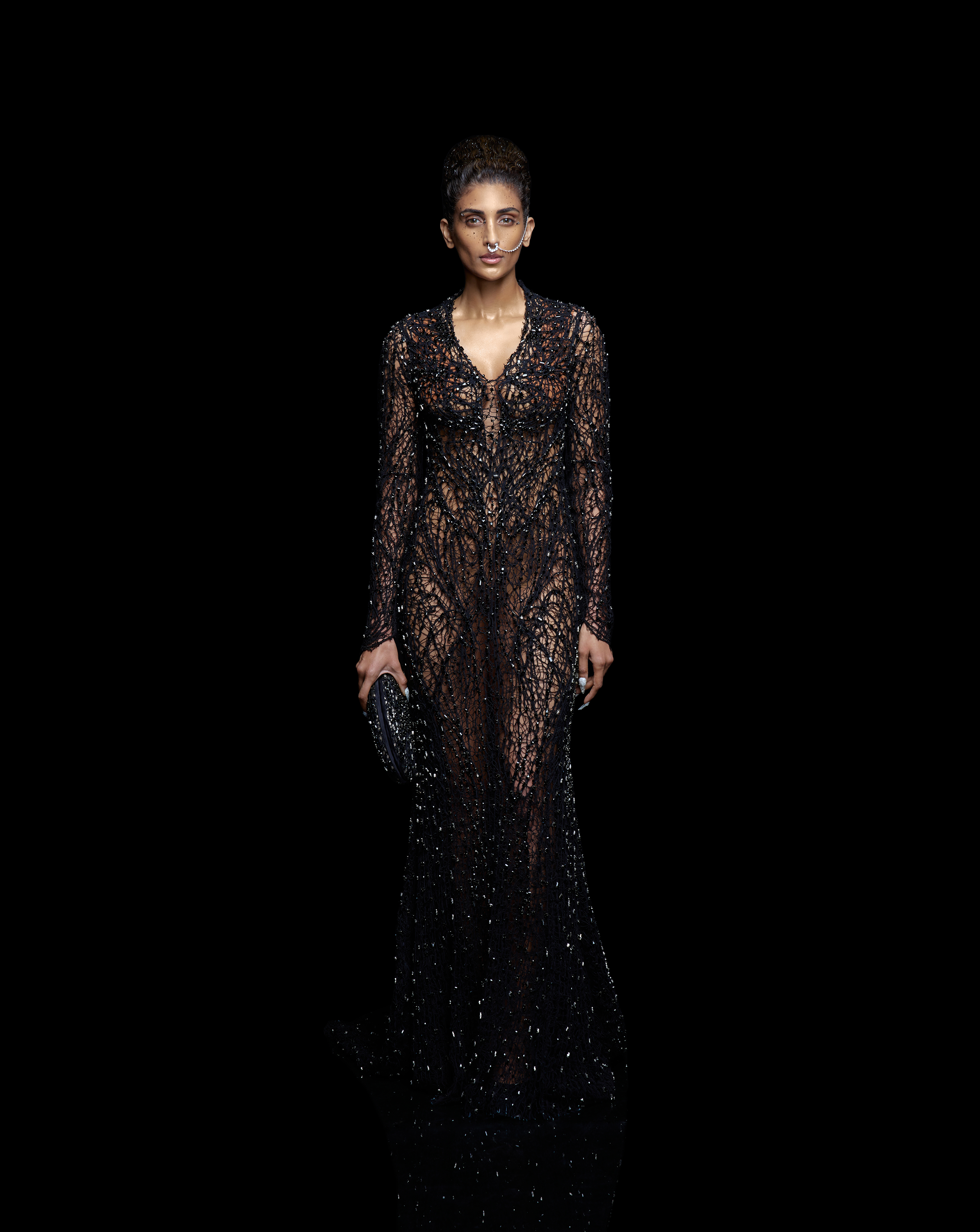 The Noir Web Crystal Gown