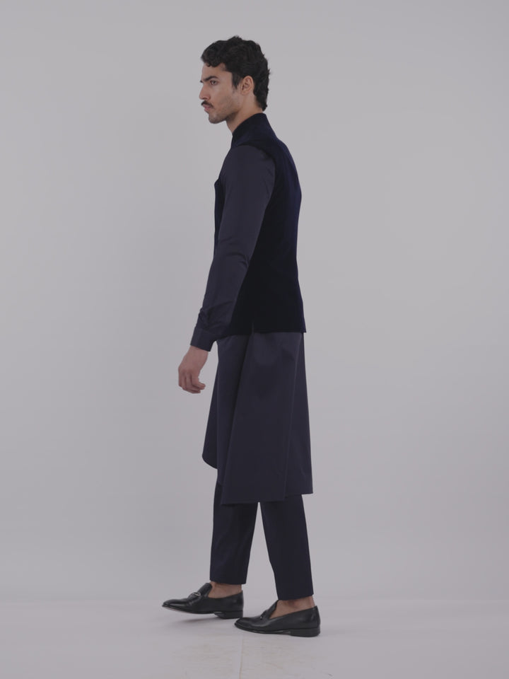 Midnight Velvet Eclipse Nehru Jacket