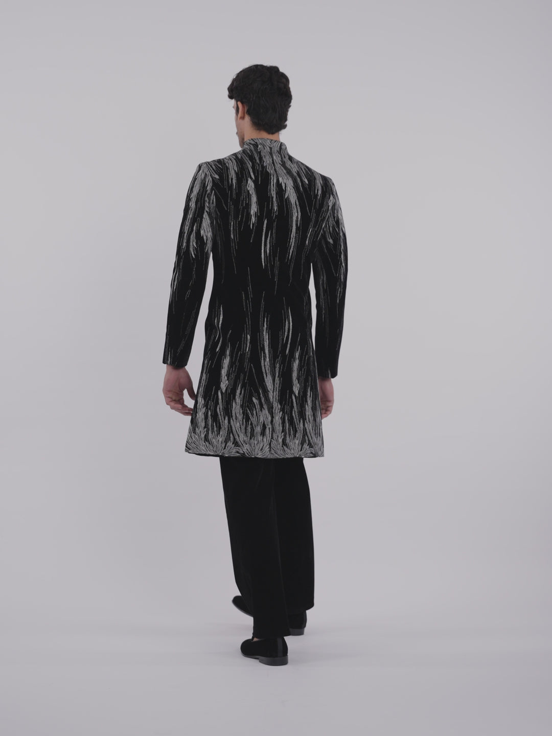 Black Velvet Celestial Wing Sherwani