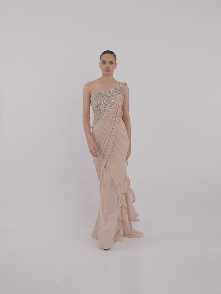 The Wave Drape Saree Gown