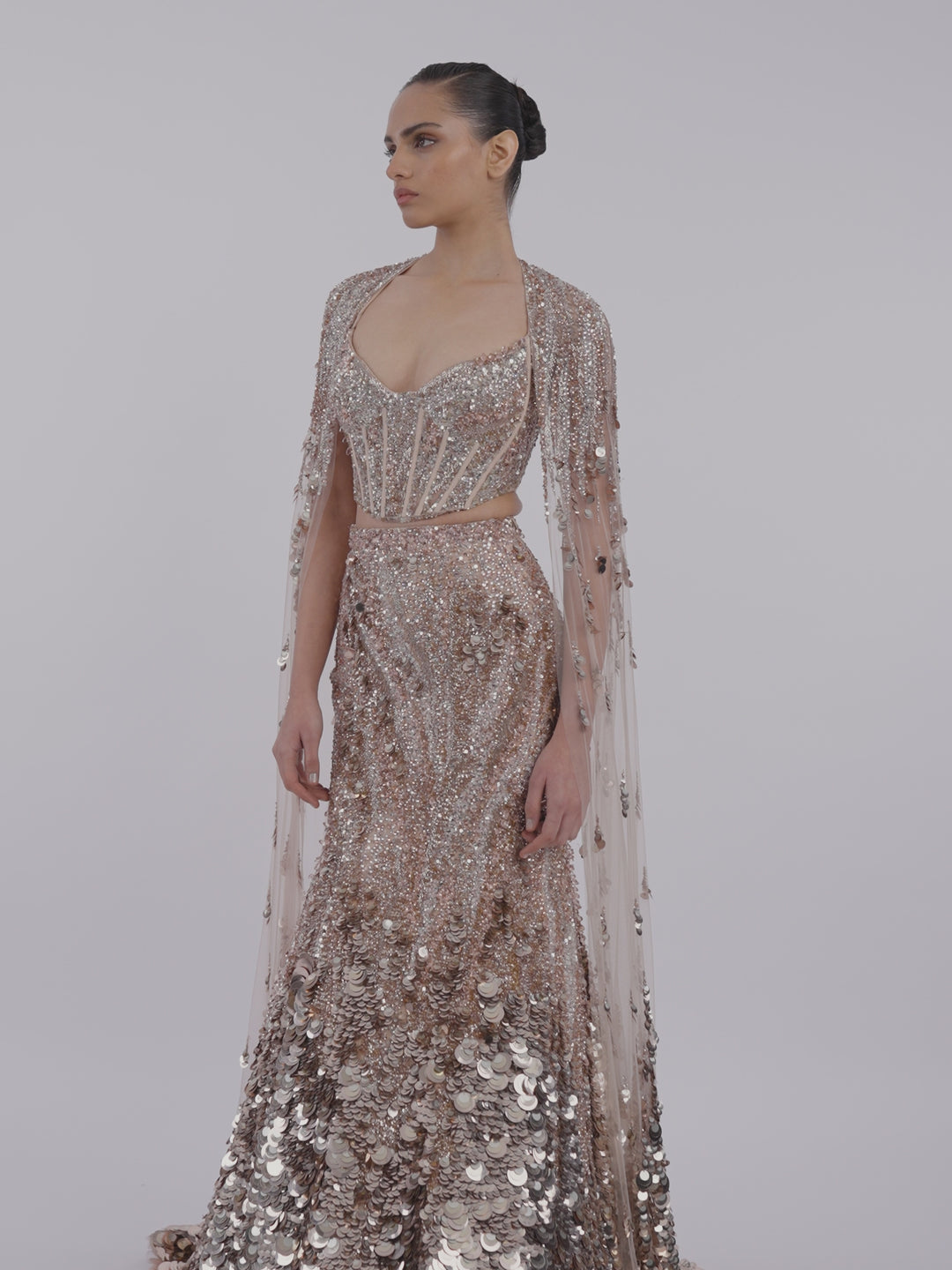 Crystallised Scale Lehenga