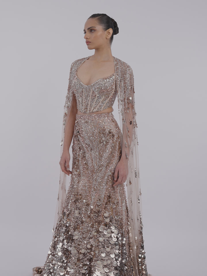 Crystallised Scale Lehenga