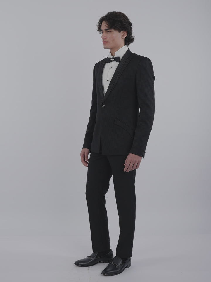Tonal Geometric Jacquard Tuxedo