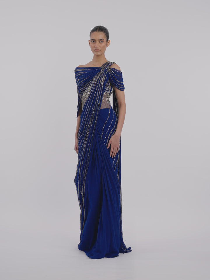 The Pleated Drape Saree Gown