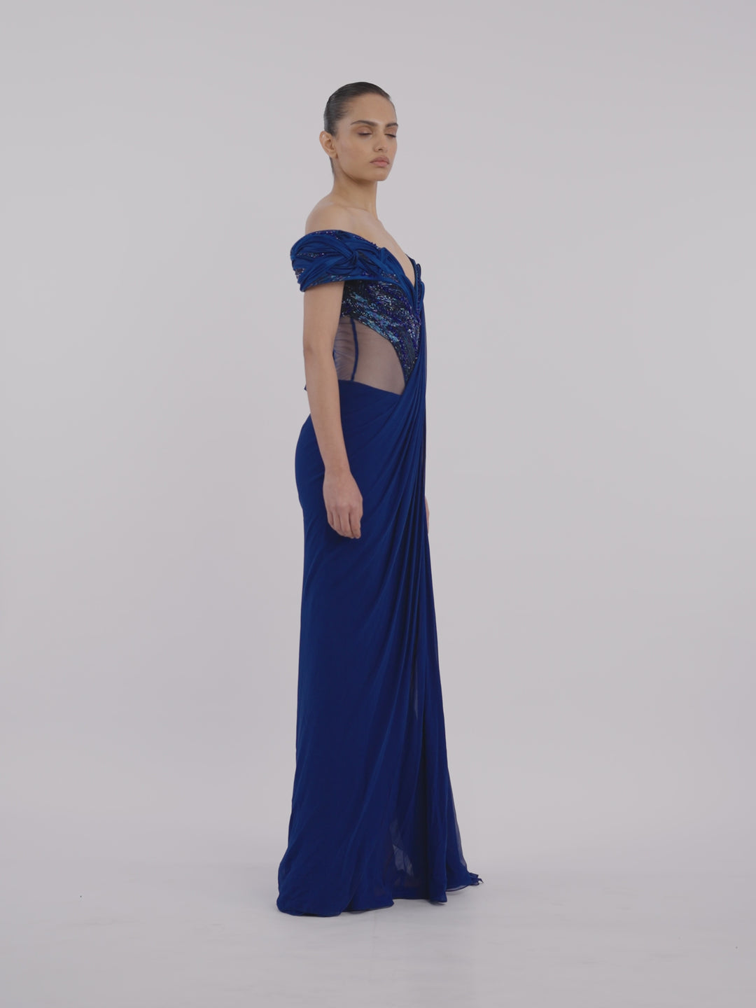 The Corset Drape Saree Gown